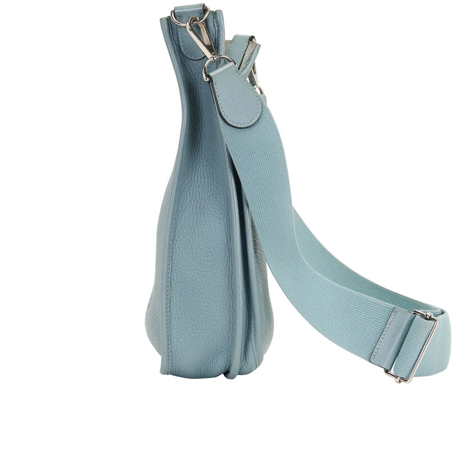 Evelyne III 29 In Clemence Blue Lin, &pound;1,600, Handbags, Blue, Leather, Bottom view